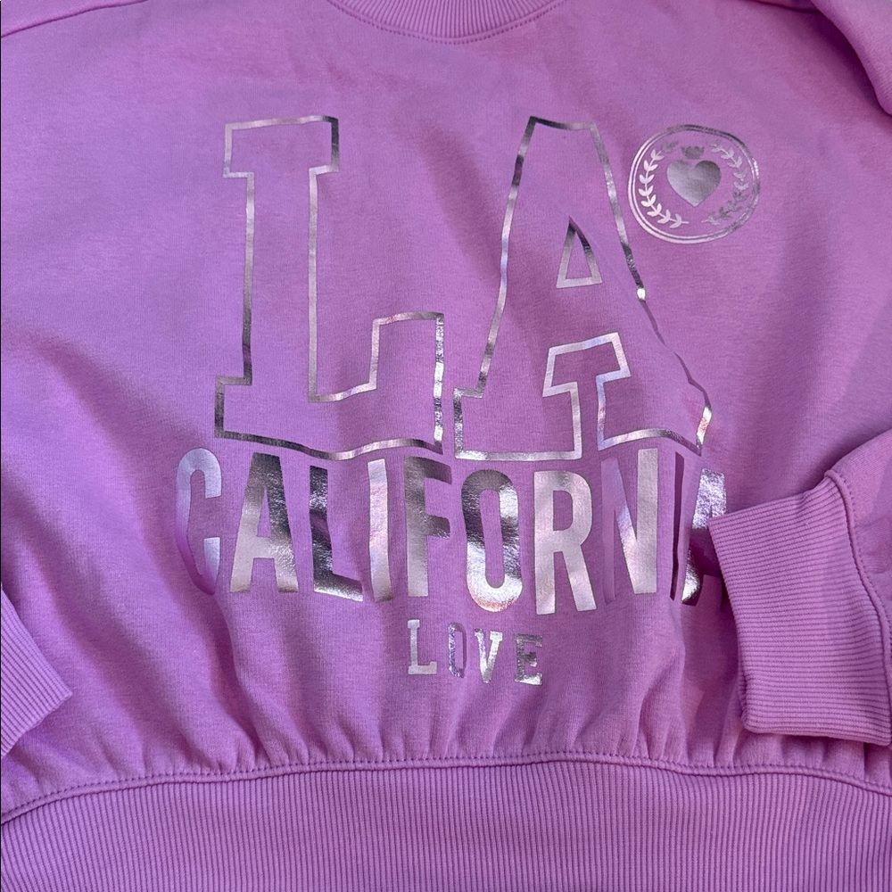 Children’s place lavender XL pullover crop sweatshirt - Picture 2 of 2